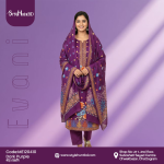 Dark Purple Evani women’s 3-piece dress, modest and stylish, breathable fabric