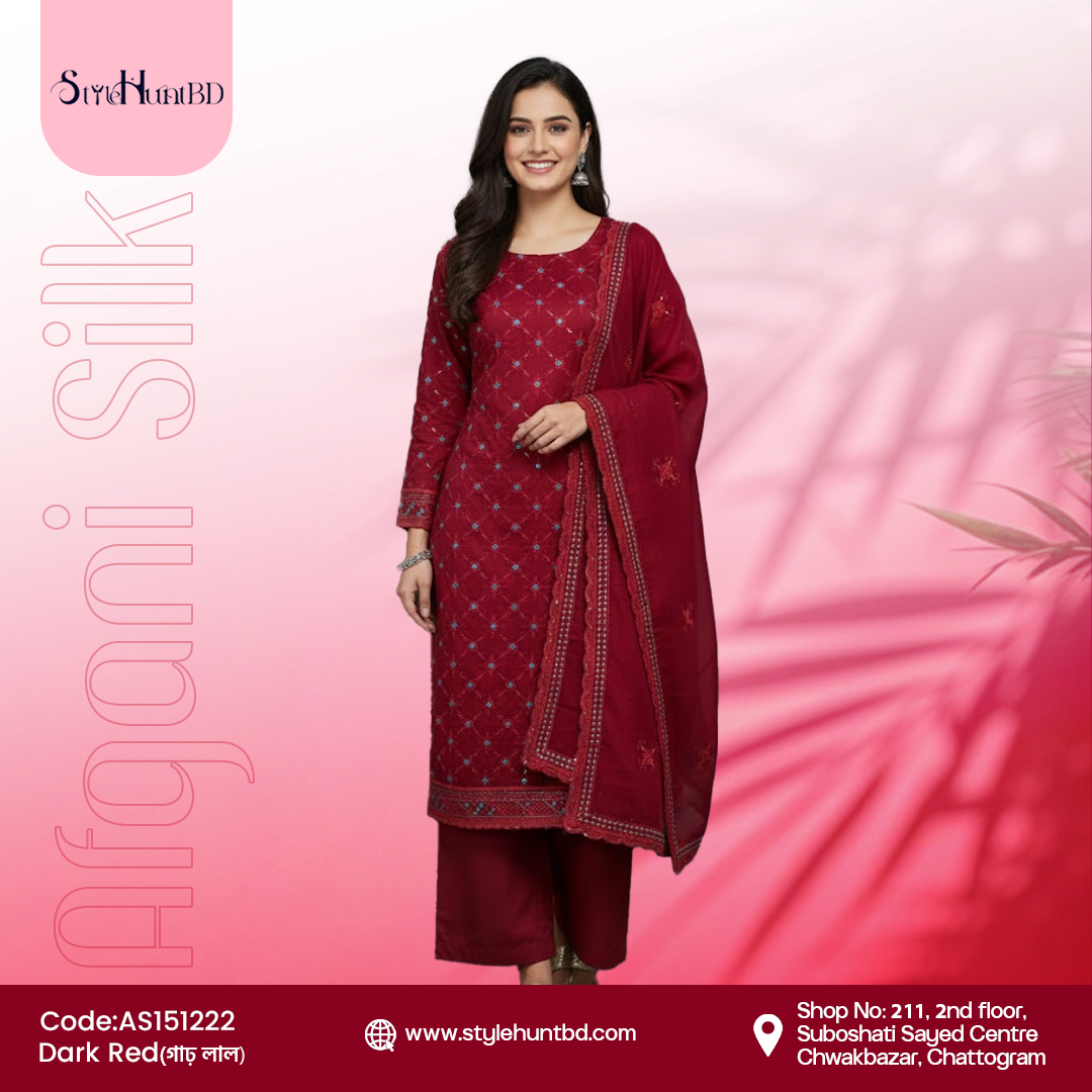 Dark red Rich dark red 3 piece dress made from smooth cotton, simple and refined design, perfect for festive occasions, office wear, and daily use.