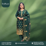 Deep teal 3 piece dress made from breathable cotton fabric, modest and stylish design, perfect for festive occasions, office wear, and daily use.