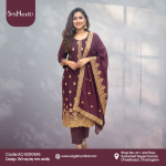 Deep wine 3 piece dress made from breathable cotton fabric, modest and timeless design, perfect for festive occasions, office wear, and daily use.