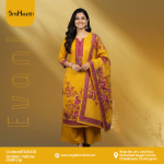 Golden Yellow Evani women’s 3-piece dress, modest and stylish, breathable fabric