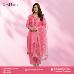 Soft pink 3 piece dress made from premium Afghani silk, breathable fabric, modest and elegant design perfect for festive occasions, office wear, and daily use.