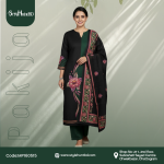 Pakija cotton fabric Black & Olive MP160515, soft and breathable dress material