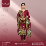 Pakija cotton fabric Burgundy MP160515, soft and breathable dress material