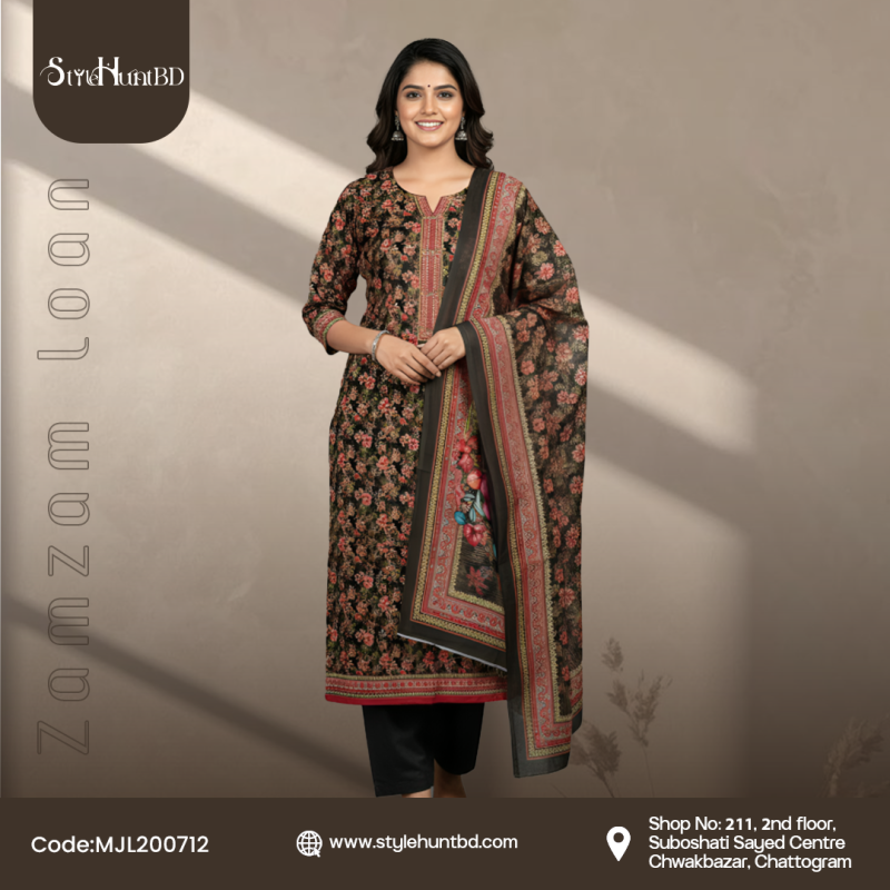 Jam Jam Loan espresso brown 3 piece cotton dress made from breathable cotton fabric with a simple and modest design.