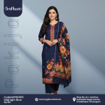 Pakija cotton fabric Midnight Blue MP160515, soft and breathable dress material