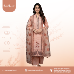 Peach Rose cotton 3-piece dress with simple and comfortable design