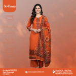 Pakija cotton fabric Red Orange MP160515, soft and breathable dress material