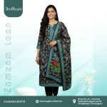 Jam Jam Loan teal gray 3 piece cotton dress made from breathable cotton fabric with a simple and modest design.