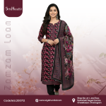 Jam Jam Loan dark cherry 3 piece cotton dress made from breathable cotton fabric with a modest and elegant design.