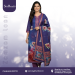 Jam Jam Loan indigo 3 piece cotton dress made from breathable cotton fabric with a simple and modest design.